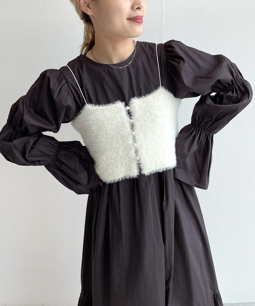 w closet（ダブルクローゼット）の「【2WAY】キャンディースリーブティアードワンピース（ワンピース・レディース・アイボリー/ピンク系その他/スミクロ・FREE）」の21枚目の写真