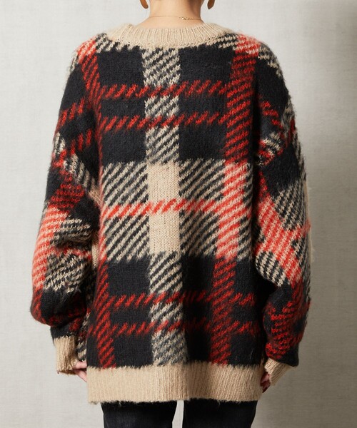 FREAK'S STORE(フリークスストア)の「【WEB限定】チェックニットプルオーバー(ニット/セーター・レディース・ブラック/グレー/イエロー/ブルー・フリ-)」の10枚目の写真