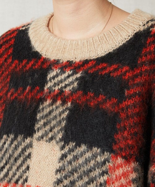 FREAK'S STORE(フリークスストア)の「【WEB限定】チェックニットプルオーバー(ニット/セーター・レディース・ブラック/グレー/イエロー/ブルー・フリ-)」の11枚目の写真