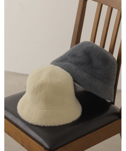 Re:EDIT(リエディ)の「シャギーバケットハット(ハット・レディース・アイボリー/グレー・FREE)」の4枚目の写真