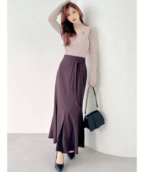 RESEXXY（リゼクシー）の「スリットプリーツマーメイドスカート（スカート・レディース・ブラウン/ピンク/アイボリー・FREE）」の4枚目の写真