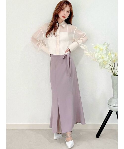 RESEXXY（リゼクシー）の「スリットプリーツマーメイドスカート（スカート・レディース・ブラウン/ピンク/アイボリー・FREE）」の19枚目の写真