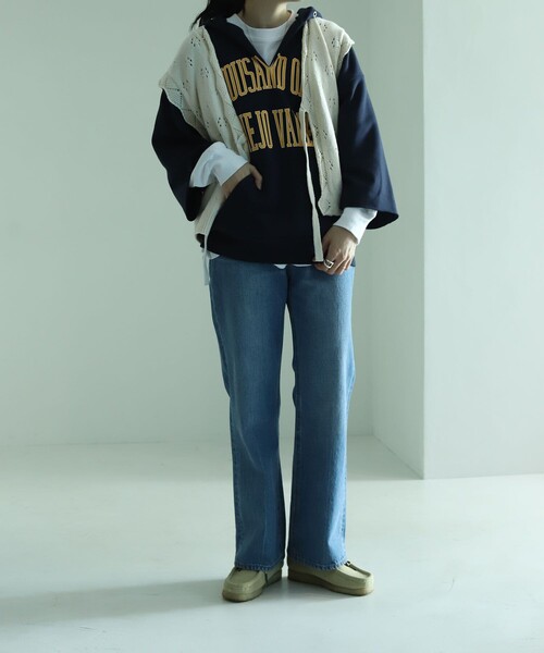 FREAK'S STORE(フリークスストア)の「カットオフロゴスウェットパーカー(パーカー・レディース・ピンク/チャコールグレー/ネイビー/ライトグレー・フリ-)」の18枚目の写真