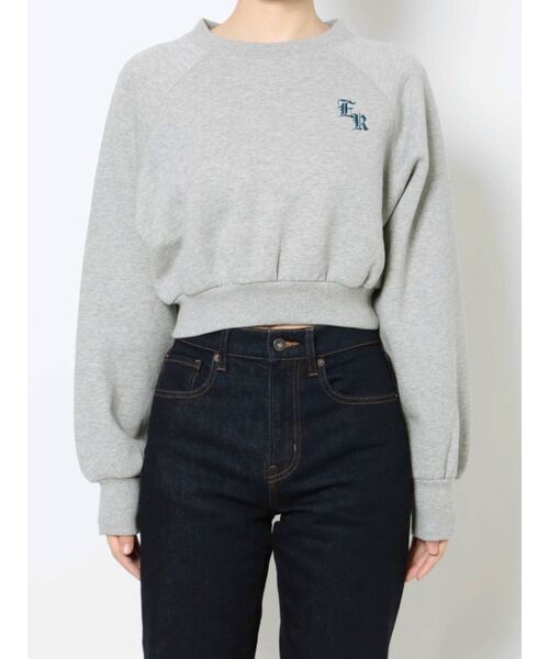 EVRIS(エヴリス)の「ボリュームスリーブクロップドスウェットトップス(スウェット・レディース・ブラック/ホワイト/グレー・FREE)」の14枚目の写真