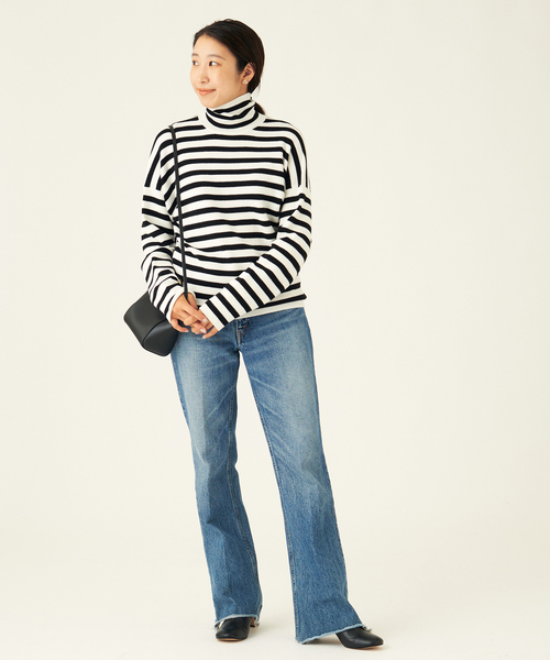 journal standard L'essage（ジャーナルスタンダードレサージュ）の「cash feel wool ハイネックプルオーバー（ニット/セーター・レディース・ブラック/ブラック系その他/ホワイト・FREE）」の22枚目の写真