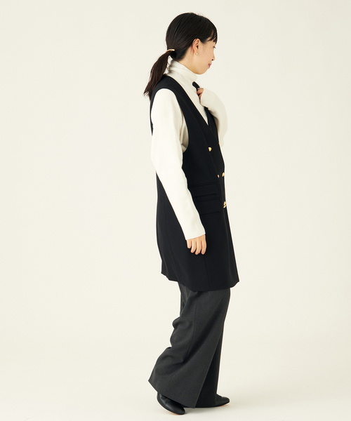 journal standard L'essage（ジャーナルスタンダードレサージュ）の「cash feel wool ハイネックプルオーバー（ニット/セーター・レディース・ブラック/ブラック系その他/ホワイト・FREE）」の16枚目の写真