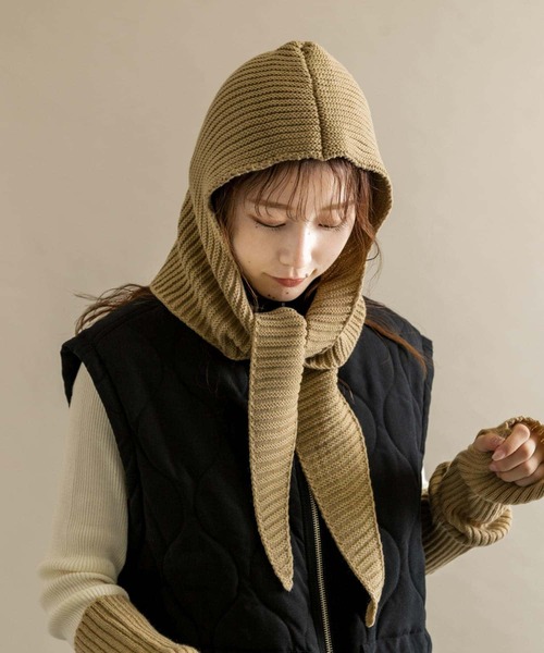 SMELLY（スメリー）の「リブバラクラバ（ニットキャップ/ビーニー・レディース・ブラック/ベージュ/ブルー系その他・-）」の6枚目の写真