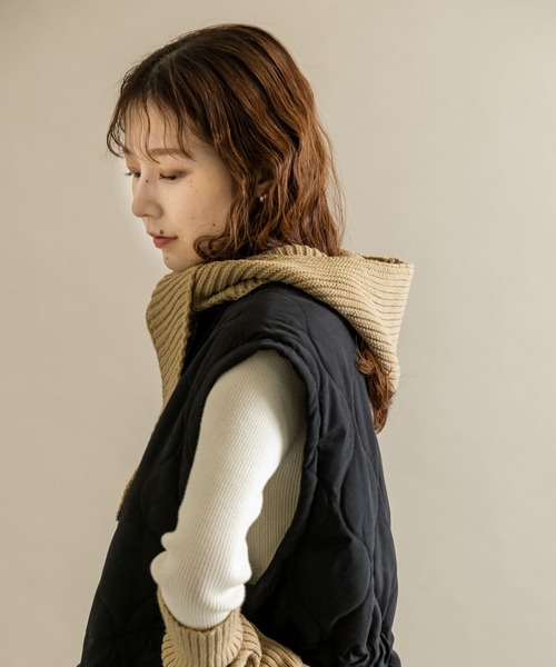 SMELLY（スメリー）の「リブバラクラバ（ニットキャップ/ビーニー・レディース・ブラック/ベージュ/ブルー系その他・-）」の9枚目の写真