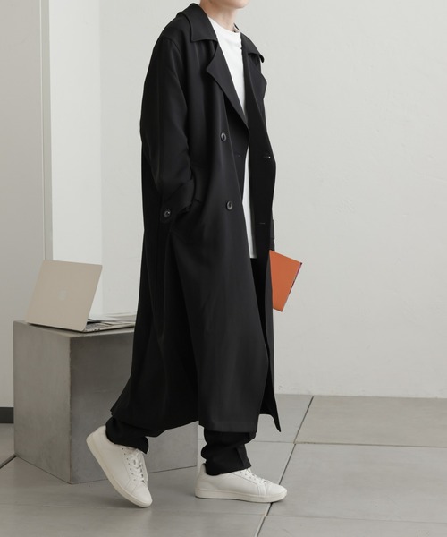 COLONY 2139（コロニートゥーワンスリーナイン）の「コンフォートストレッチダブルコート（トレンチコート・メンズ・ブラック・MEDIUM/LARGE）」の9枚目の写真