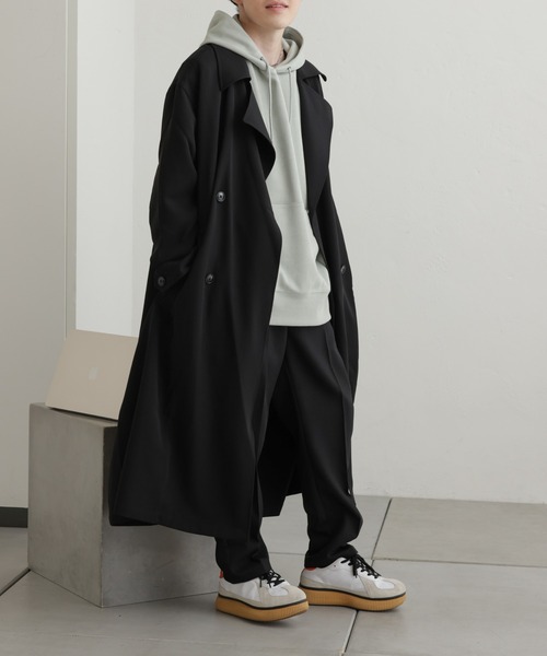 COLONY 2139（コロニートゥーワンスリーナイン）の「コンフォートストレッチダブルコート（トレンチコート・メンズ・ブラック・MEDIUM/LARGE）」の20枚目の写真