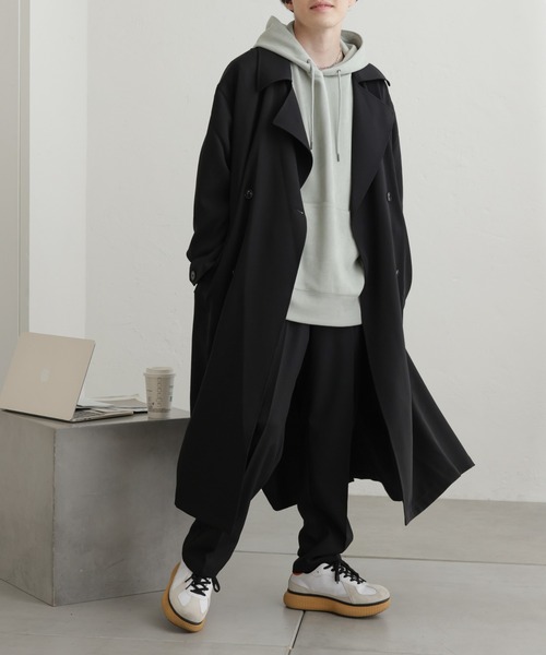 COLONY 2139（コロニートゥーワンスリーナイン）の「コンフォートストレッチダブルコート（トレンチコート・メンズ・ブラック・MEDIUM/LARGE）」の21枚目の写真