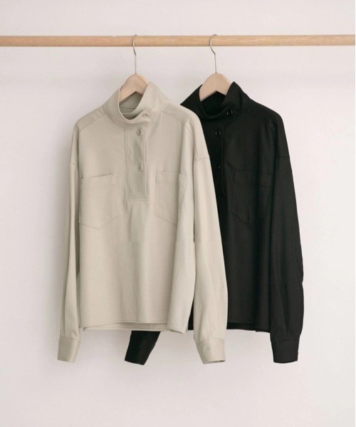 ★日本未入荷*Massimo Dutti*新作*ヘンリーネックシャツ/WH★ ☆日本未入荷*Massimo Dutti*新作*ヘンリーネックシャツ/WH☆ T