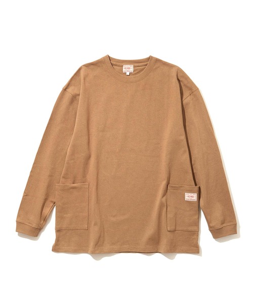 BIG MIKE(ビッグマイク)の「BIG MIKE WポケットスモックロングスリーブTシャツ 102238200(Tシャツ/カットソー・メンズ・ダークグリーン/タン/ナチュラル/ブラック・L/M)」の10枚目の写真