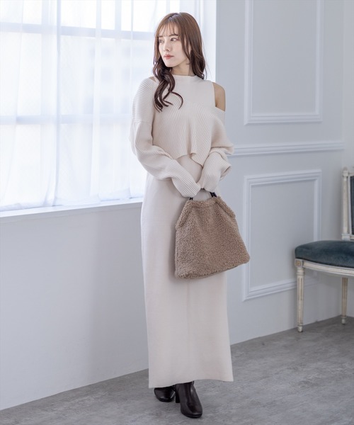 clear（クリア）の「ボアトートバッグ（トートバッグ・レディース・アイボリー/モカ・F）」の9枚目の写真