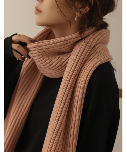 Re:EDIT（リエディ）の「[WINTER COLLECTION]リブニットマフラー（マフラー・レディース・アイボリー/ピンク/グレー/ブラック/ベージュ/グリーン/ブルー・FREE）」の17枚目の写真