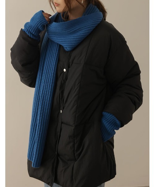 Re:EDIT（リエディ）の「[WINTER COLLECTION]リブニットマフラー（マフラー・レディース・アイボリー/ピンク/グレー/ブラック/ベージュ/グリーン/ブルー・FREE）」の20枚目の写真