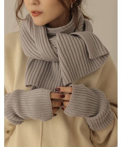 Re:EDIT（リエディ）の「[WINTER COLLECTION]リブニットマフラー（マフラー・レディース・アイボリー/ピンク/グレー/ブラック/ベージュ/グリーン/ブルー・FREE）」の18枚目の写真
