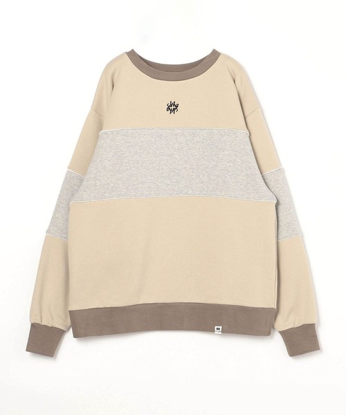 179/WG（イチナナキュウダブルジー）の「裏シャギーバイカラーBIGプルオーバー（スウェット・レディース・オフホワイト/ブラック/トップグレー・FREE）」の6枚目の写真