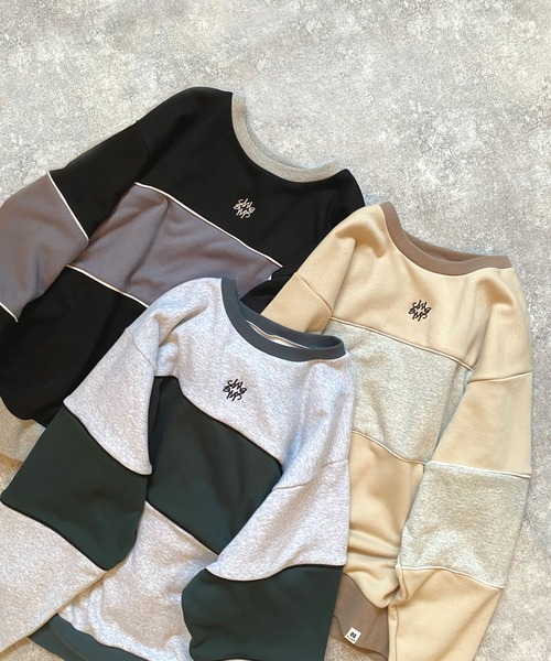 179/WG（イチナナキュウダブルジー）の「裏シャギーバイカラーBIGプルオーバー（スウェット・レディース・オフホワイト/ブラック/トップグレー・FREE）」の17枚目の写真