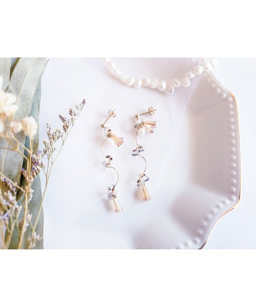 tone(トーン)の「【Tresor】wave 淡水パール ピアス(MA)(ピアス(両耳用)・レディース・バイオレット/その他/その他4/その他2/その他3/その他6/その他7/その他5・FREE)」の2枚目の写真