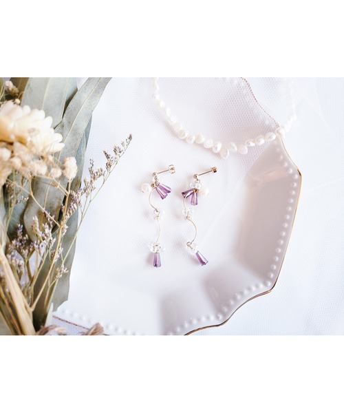 tone(トーン)の「【Tresor】wave 淡水パール ピアス(MA)(ピアス(両耳用)・レディース・バイオレット/その他/その他4/その他2/その他3/その他6/その他7/その他5・FREE)」の9枚目の写真