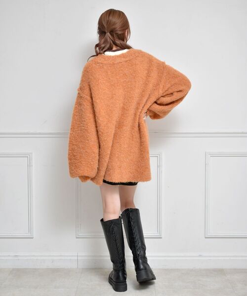 ems excite（エムズエキサイト）の「カラーモヘアビッグカーデ（ニット/セーター・レディース・ブルー/グリーン/ピンク/オレンジ/ライトベージュ/ライトグレー/ダークブラウン・FREE）」の16枚目の写真