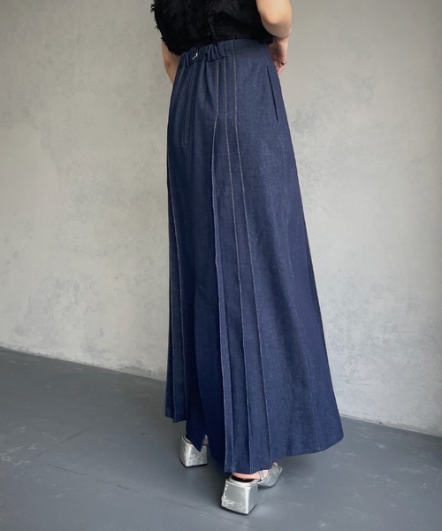 &g'aime（アンジェム）の「【&g’aime】ステッチデニムスカート（スカート・レディース・ブルー/ブラック・FREE）」の18枚目の写真