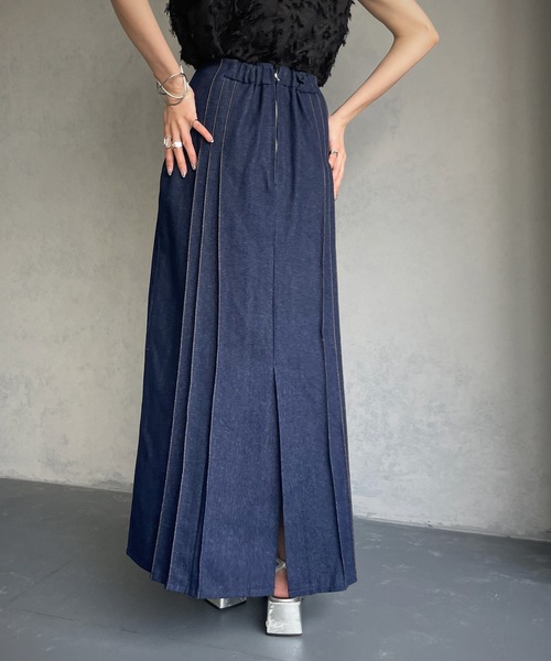 &g'aime（アンジェム）の「【&g’aime】ステッチデニムスカート（スカート・レディース・ブルー/ブラック・FREE）」の19枚目の写真