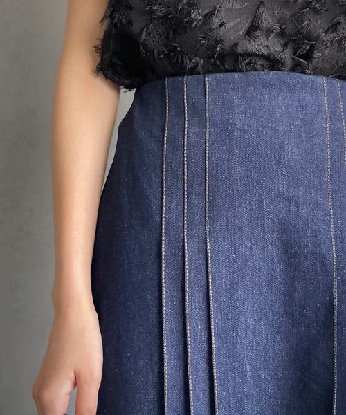 &g'aime（アンジェム）の「【&g’aime】ステッチデニムスカート（スカート・レディース・ブルー/ブラック・FREE）」の20枚目の写真