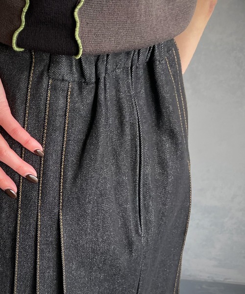 &g'aime（アンジェム）の「【&g’aime】ステッチデニムスカート（スカート・レディース・ブルー/ブラック・FREE）」の9枚目の写真