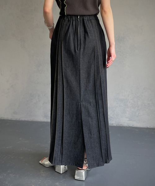 &g'aime（アンジェム）の「【&g’aime】ステッチデニムスカート（スカート・レディース・ブルー/ブラック・FREE）」の7枚目の写真