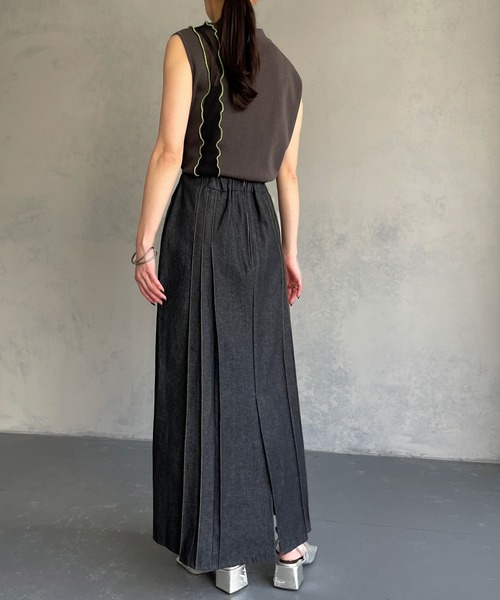 &g'aime（アンジェム）の「【&g’aime】ステッチデニムスカート（スカート・レディース・ブルー/ブラック・FREE）」の14枚目の写真