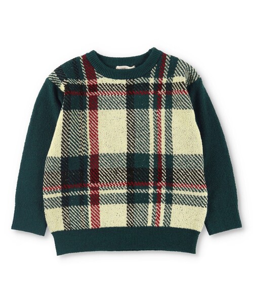BRANSHES(ブランシェス)の「【洗濯機で洗える】タータンチェック柄ウォッシャブルニット(ニット/セーター・キッズ・グリーン/ブラック・90/150/100/130/140/120/110)」の11枚目の写真