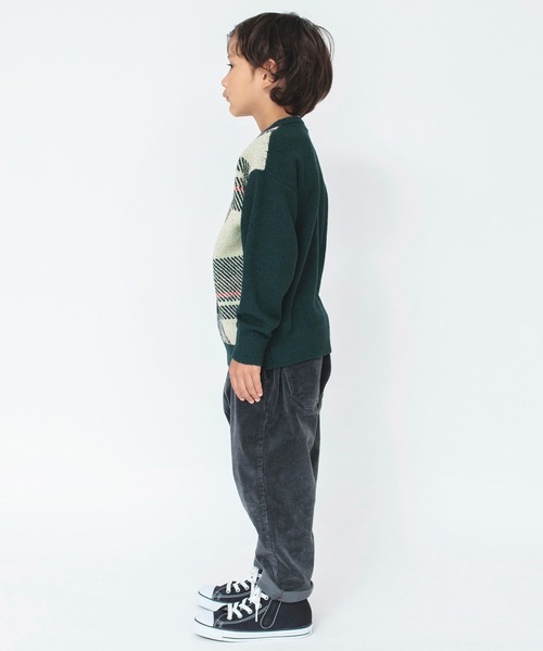 BRANSHES(ブランシェス)の「【洗濯機で洗える】タータンチェック柄ウォッシャブルニット(ニット/セーター・キッズ・グリーン/ブラック・90/150/100/130/140/120/110)」の3枚目の写真
