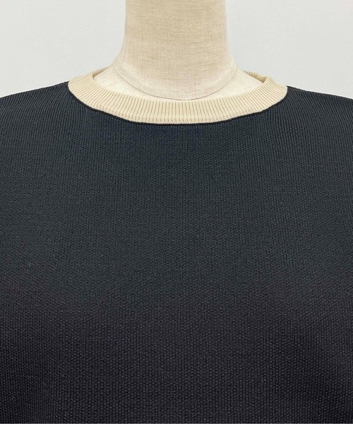 PICCIN(ピッチン)の「配色クルーネックニット(ニット/セーター・レディース・ブラック/グリーン・M/L)」の15枚目の写真