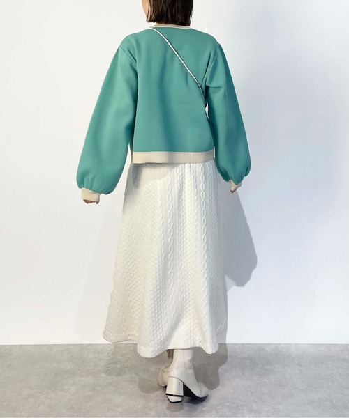 PICCIN(ピッチン)の「配色クルーネックニット(ニット/セーター・レディース・ブラック/グリーン・M/L)」の21枚目の写真