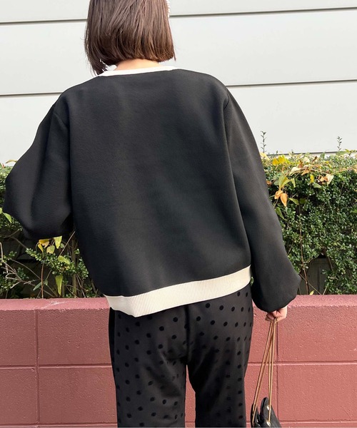 PICCIN(ピッチン)の「配色クルーネックニット(ニット/セーター・レディース・ブラック/グリーン・M/L)」の16枚目の写真