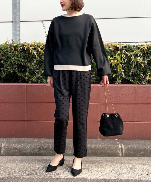 PICCIN(ピッチン)の「配色クルーネックニット(ニット/セーター・レディース・ブラック/グリーン・M/L)」の13枚目の写真