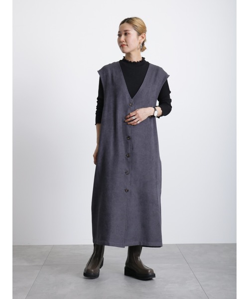 Samansa Mos2 blue（サマンサモスモスブルー）の「リブフリル衿