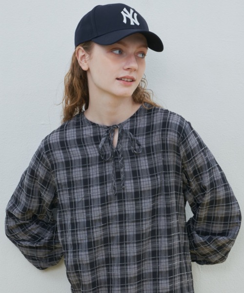 MERLOT(メルロー)の「チェックティアードワンピース(ワンピース・レディース・イエロー/ブラック・FREE)」の10枚目の写真