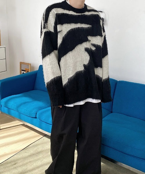 HOLY IN CODE(ホーリーインコード)の「HOLY IN CODE pattern mohair over KNIT(ニット/セーター・メンズ・ブラック・FREE)」の5枚目の写真