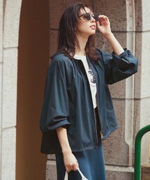 23区（ニジュウサンク）の「ナイロン2WAYストレッチ ノーカラー ブルゾン（ナイロンジャケット・レディース）」