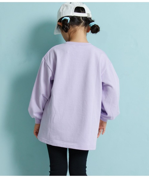 ANAP kids(アナップキッズ)の「スリットミニ裏毛フォトチュニック(Tシャツ/カットソー・キッズ・ブラック/ホワイト/ラベンダー・130cm/110cm/120cm)」の9枚目の写真
