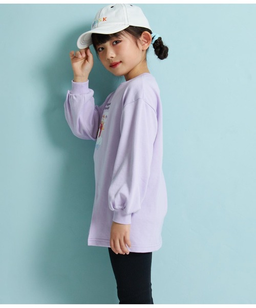 ANAP kids(アナップキッズ)の「スリットミニ裏毛フォトチュニック(Tシャツ/カットソー・キッズ・ブラック/ホワイト/ラベンダー・130cm/110cm/120cm)」の8枚目の写真