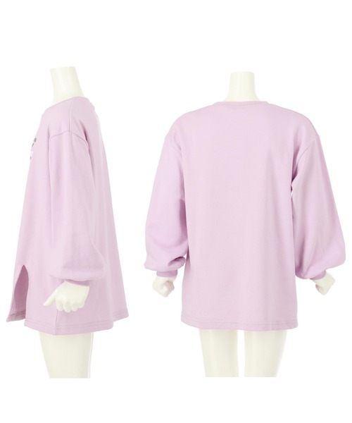 ANAP kids(アナップキッズ)の「スリットミニ裏毛フォトチュニック(Tシャツ/カットソー・キッズ・ブラック/ホワイト/ラベンダー・130cm/110cm/120cm)」の6枚目の写真