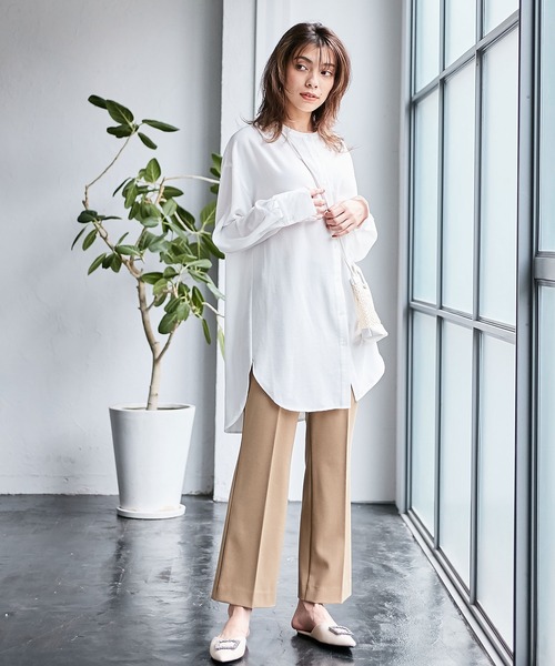 Days(デイズ)の「【Oeillet】ヴィンテージツイルバンドカラーシャツチュニック(ウイエ)(シャツ/ブラウス・レディース・グレー/オフホワイト/ライトグリーン・M/LL/L)」の12枚目の写真