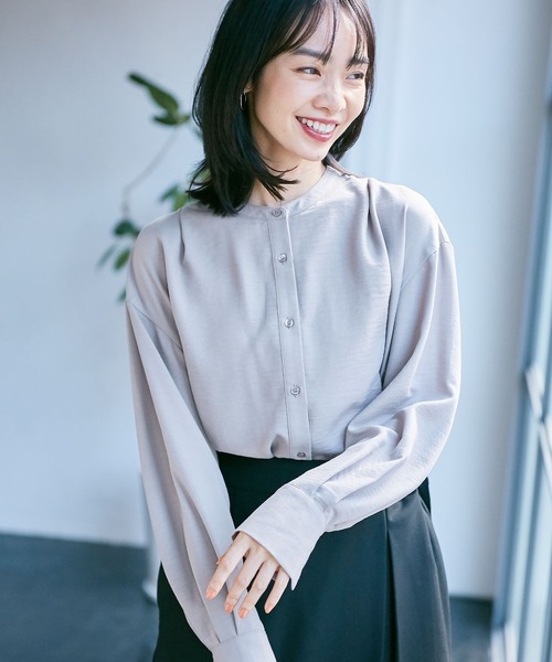 Days(デイズ)の「【Oeillet】ヴィンテージツイルバンドカラーシャツチュニック(ウイエ)(シャツ/ブラウス・レディース・グレー/オフホワイト/ライトグリーン・M/LL/L)」の18枚目の写真