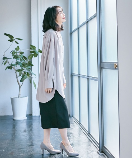 Days(デイズ)の「【Oeillet】ヴィンテージツイルバンドカラーシャツチュニック(ウイエ)(シャツ/ブラウス・レディース・グレー/オフホワイト/ライトグリーン・M/LL/L)」の22枚目の写真