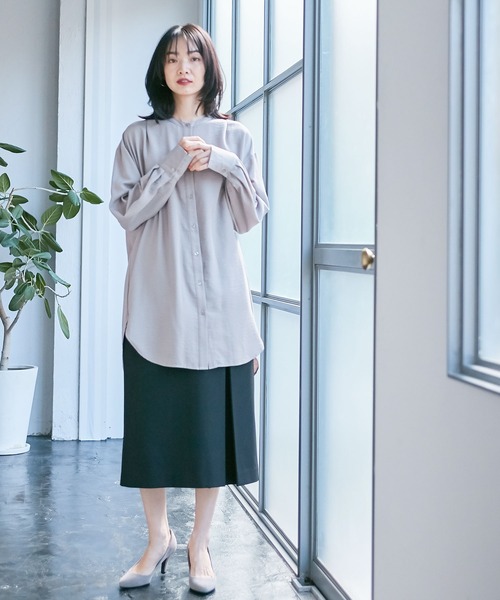Days(デイズ)の「【Oeillet】ヴィンテージツイルバンドカラーシャツチュニック(ウイエ)(シャツ/ブラウス・レディース・グレー/オフホワイト/ライトグリーン・M/LL/L)」の21枚目の写真