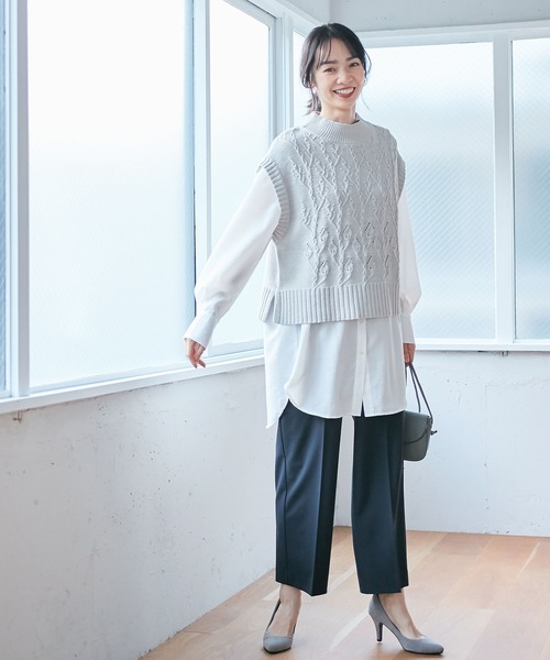 Days(デイズ)の「【Oeillet】ヴィンテージツイルバンドカラーシャツチュニック(ウイエ)(シャツ/ブラウス・レディース・グレー/オフホワイト/ライトグリーン・M/LL/L)」の16枚目の写真